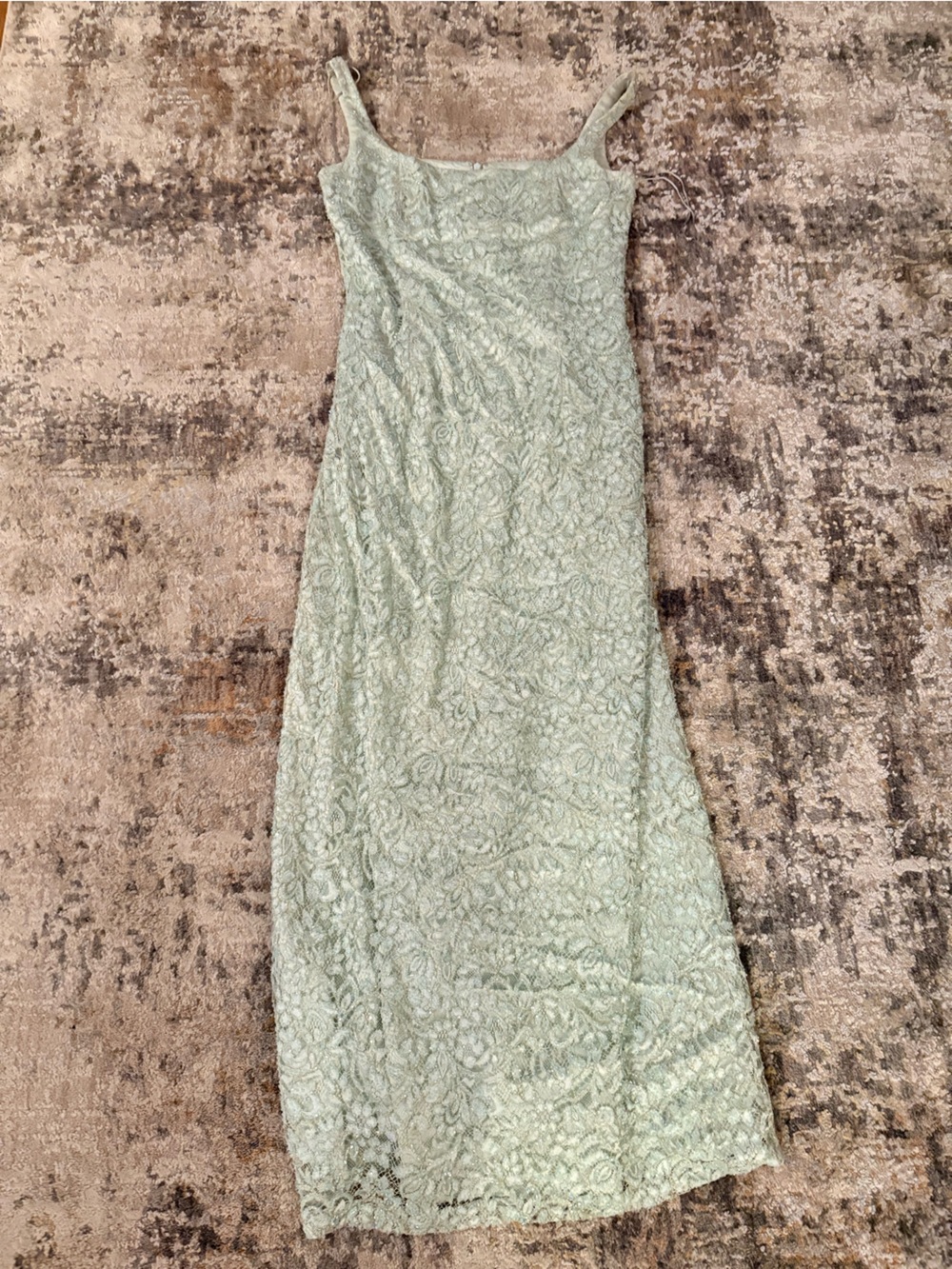Light Sage Green Lace Maxi Dress